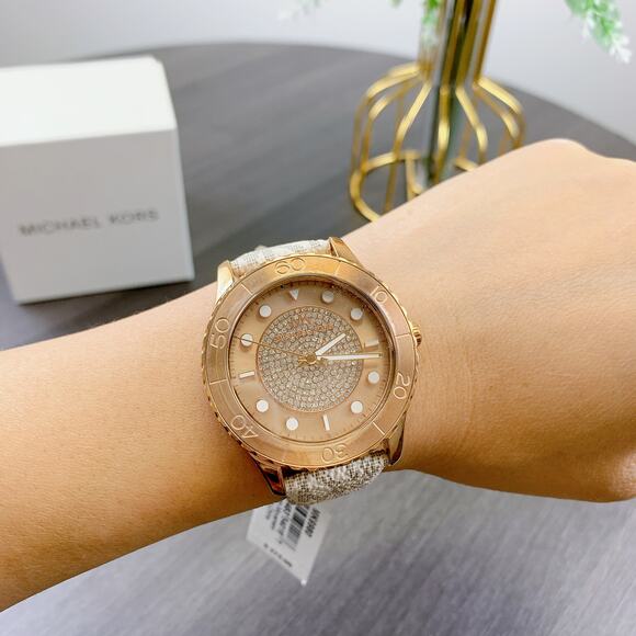Michael Kors MK6980 runway quartz rose dial ladies watch - Picture 1 of 7